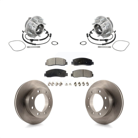 Front Hub Bearing Assembly Brake Rotor Pads Kit For Ford F-450 Super Duty Crew Cab Pickup KBB-133499