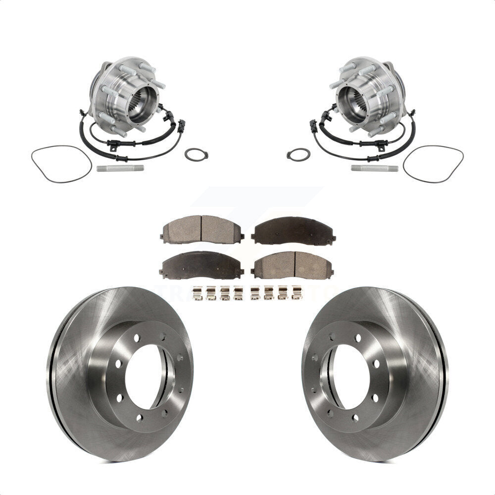 Front Hub Bearing Brake Rotor & Pad Kit For 13-16 Ford F-450 Super Duty With 8 Lug Wheels KBB-133500