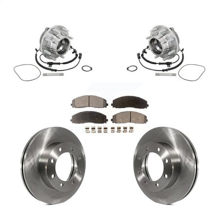 Front Hub Bearing Brake Rotor & Pad Kit For 13-16 Ford F-450 Super Duty With 8 Lug Wheels KBB-133500