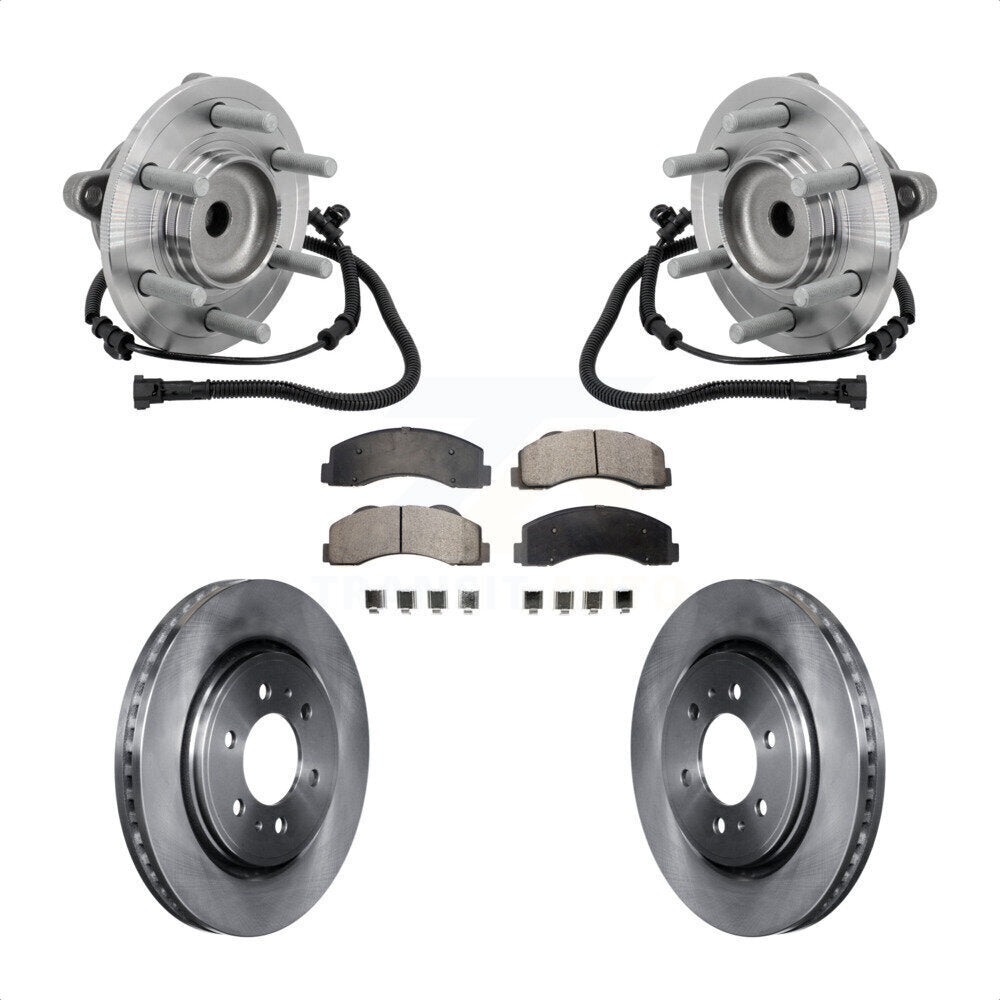 Front Hub Bearing Assembly Disc Brake Rotors And Pads Kit For 2015-2017 Ford F-150 RWD KBB-133501