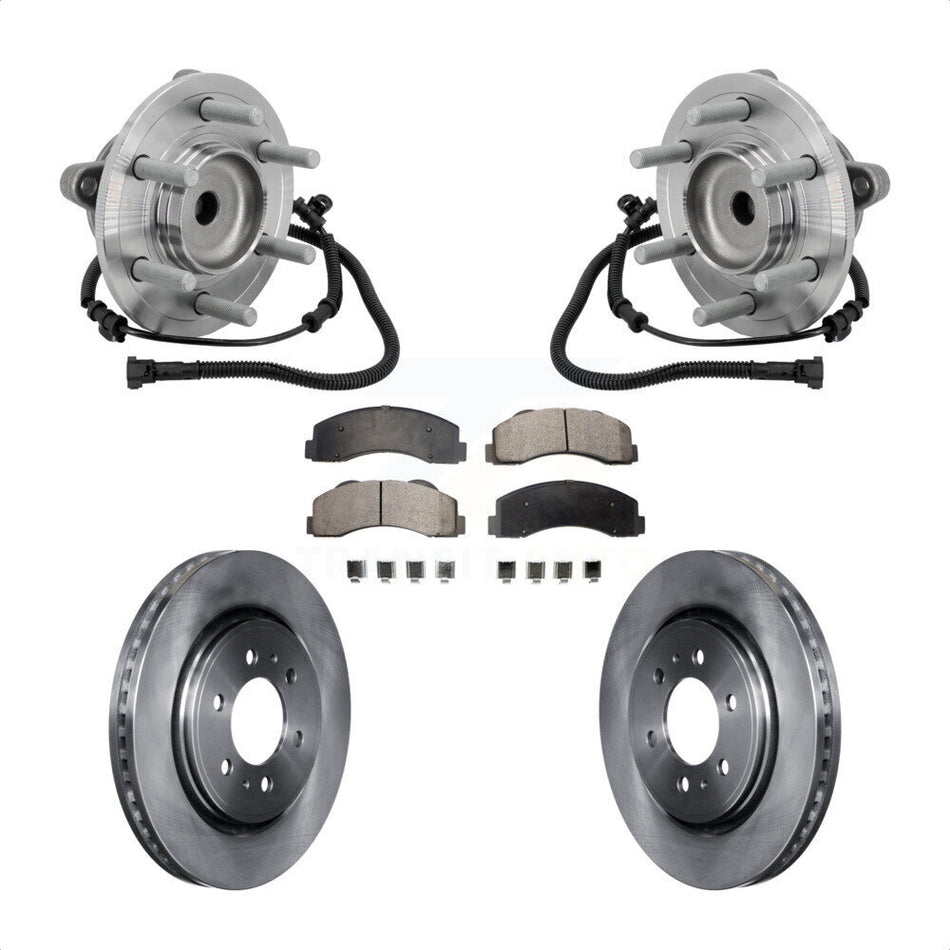 Front Hub Bearing Assembly Disc Brake Rotors And Pads Kit For 2015-2017 Ford F-150 RWD KBB-133501