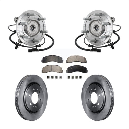 Front Hub Bearing Assembly Disc Brake Rotor & Pad Kit For 2017 Ford F-150 Raptor with 4WD KBB-133502