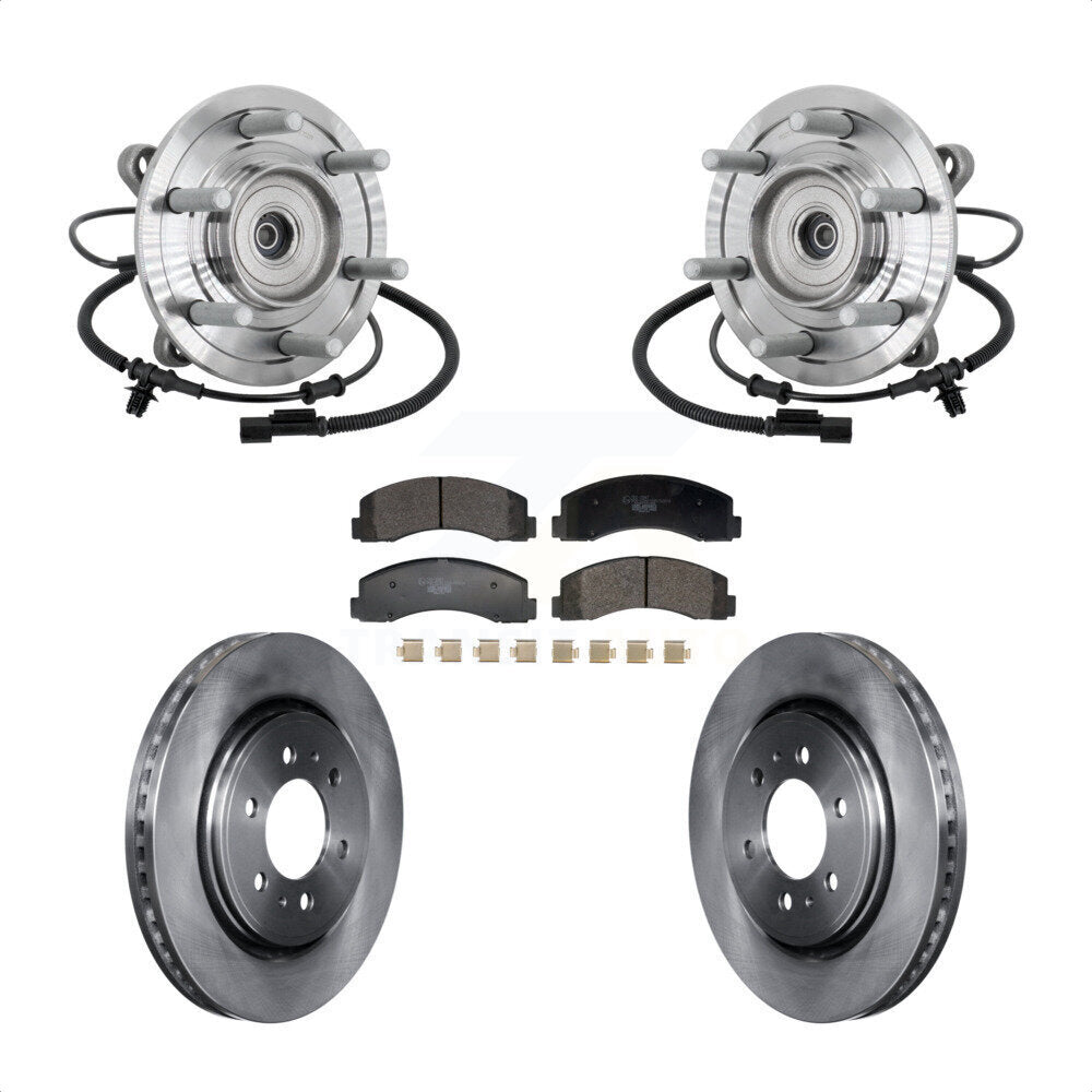 Front Hub Bearing Assembly Disc Brake Rotors And Pads Kit For 2018-2020 Ford F-150 Raptor KBB-133503