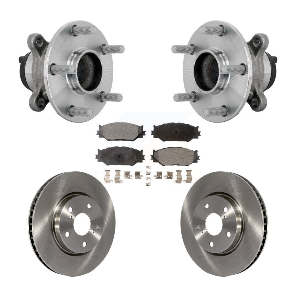 Front Hub Bearing Brake Rotor Pads Kit For Lexus IS250 Base with RWD With F Sport Package KBB-133506