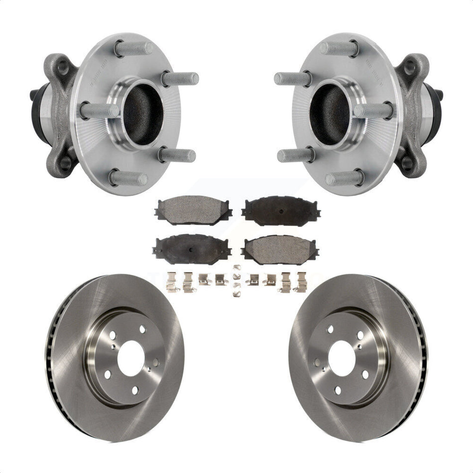 Front Hub Bearing Brake Rotor Pads Kit For Lexus IS250 Base with RWD With F Sport Package KBB-133506
