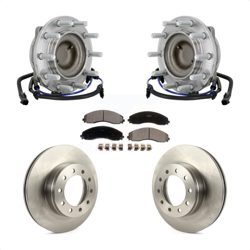 Front Hub Bearing Assembly Disc Brake Rotor Pad Kit For Ford F-450 Super Duty F-550 4 X 2 KBB-133507
