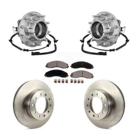 Front Hub Bearing Brake Rotor And Pad Kit For 2017-2021 Ford F-450 Super Duty F-550 4 X KBB-133508
