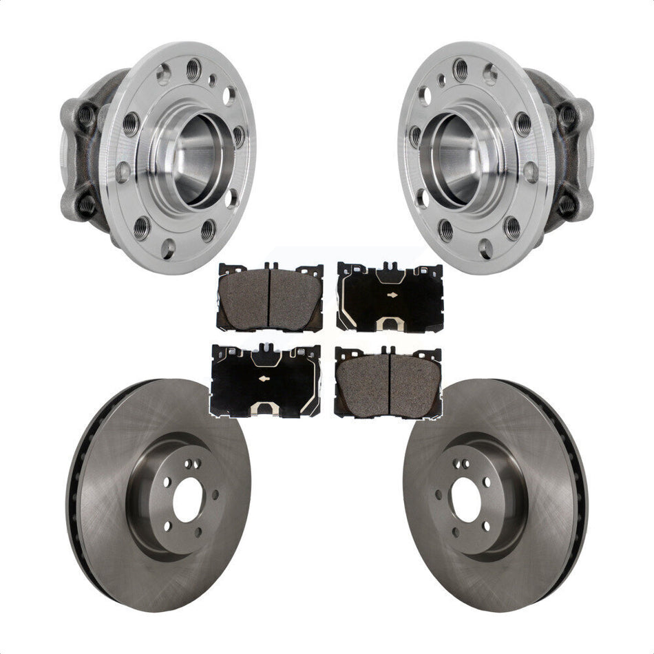 Front Hub Bearing Disc Brake Rotor & Pad Kit For Mercedes-Benz E450 E400 E300 E350 CLS450 KBB-133509