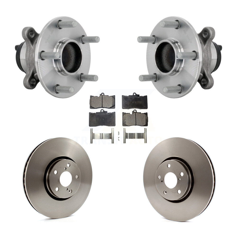 Front Hub Bearing Assembly Disc Brake Rotors And Pads Kit For Lexus IS350 IS300 IS200t KBB-133513