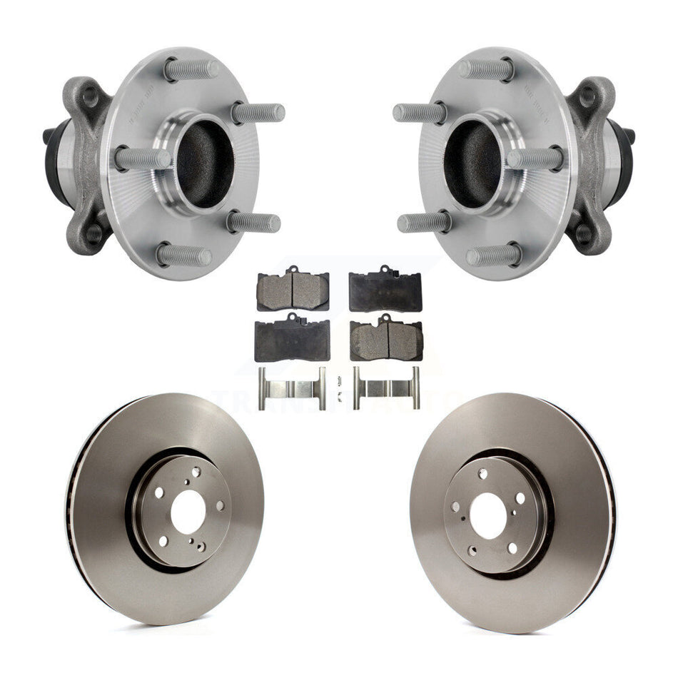 Front Hub Bearing Assembly Disc Brake Rotors And Pads Kit For Lexus IS350 IS300 IS200t KBB-133513