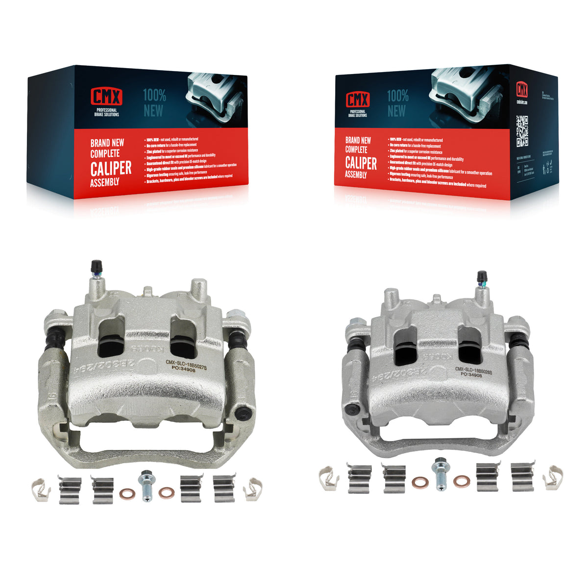 Front Disc Brake Caliper Left Right Side (Driver Passenger) Kit For Mazda CX-7 Ford Edge KBC-100116