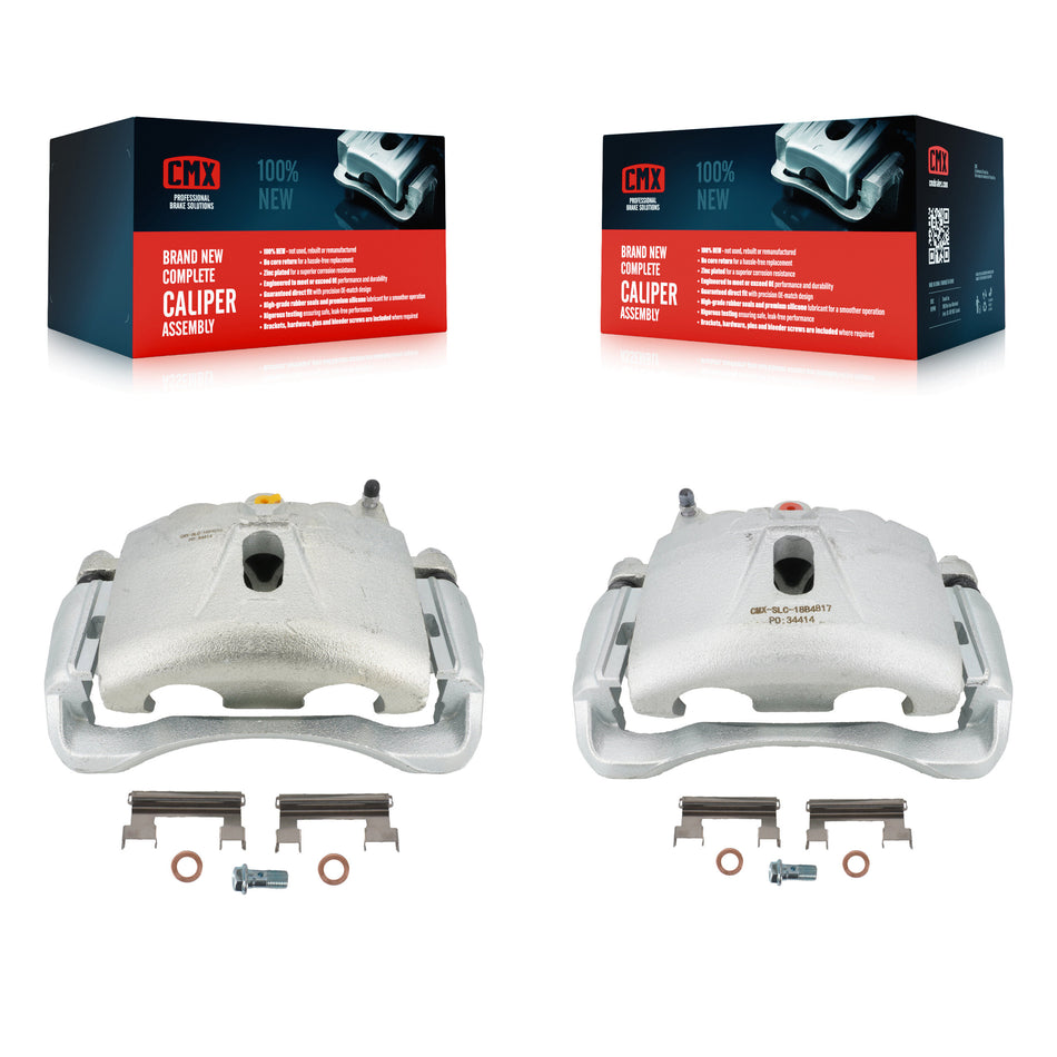 Front Disc Brake Caliper Assembly Left Right Side (Driver Passenger) Kit For Chevrolet Express 3500 GMC Savana Silverado HD Sierra Classic 4500 KBC-100137