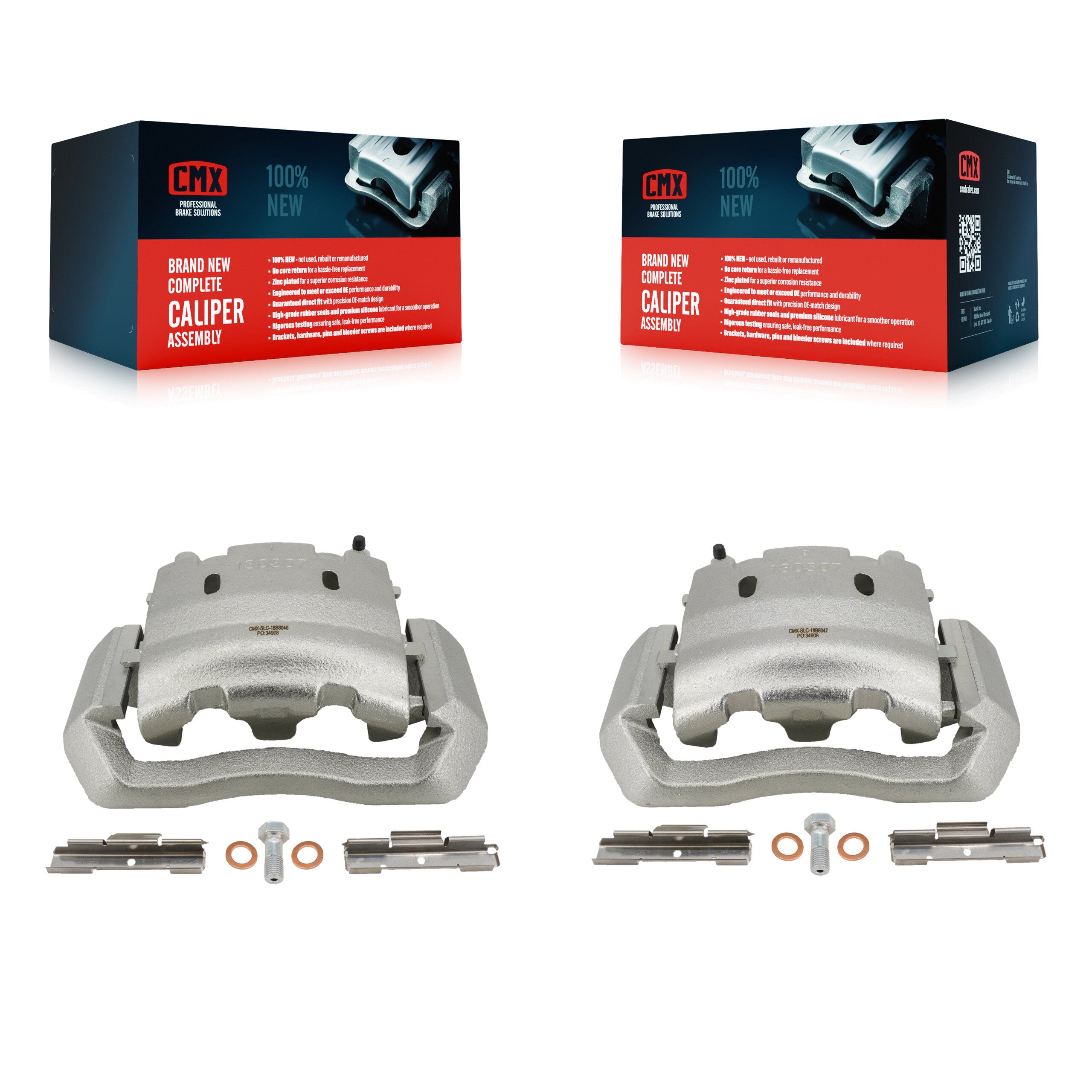Front Brake Caliper Left Right Side Kit For Ford E-550 Super Duty F-450 F-550 Econoline KBC-100155