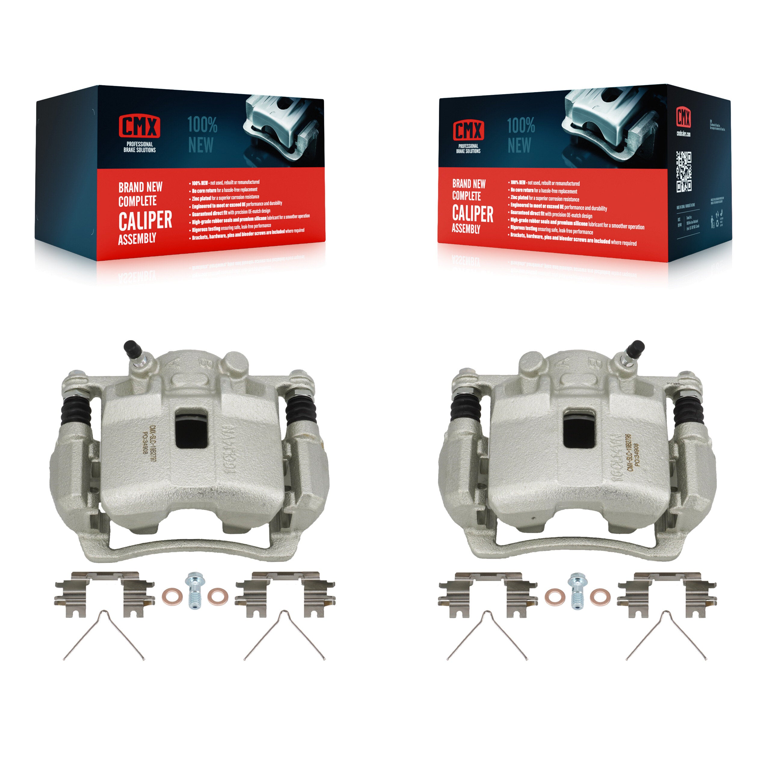 Front Disc Brake Caliper Left Right Side (Driver Passenger) Kit For Honda Civic Fit KBC-100181