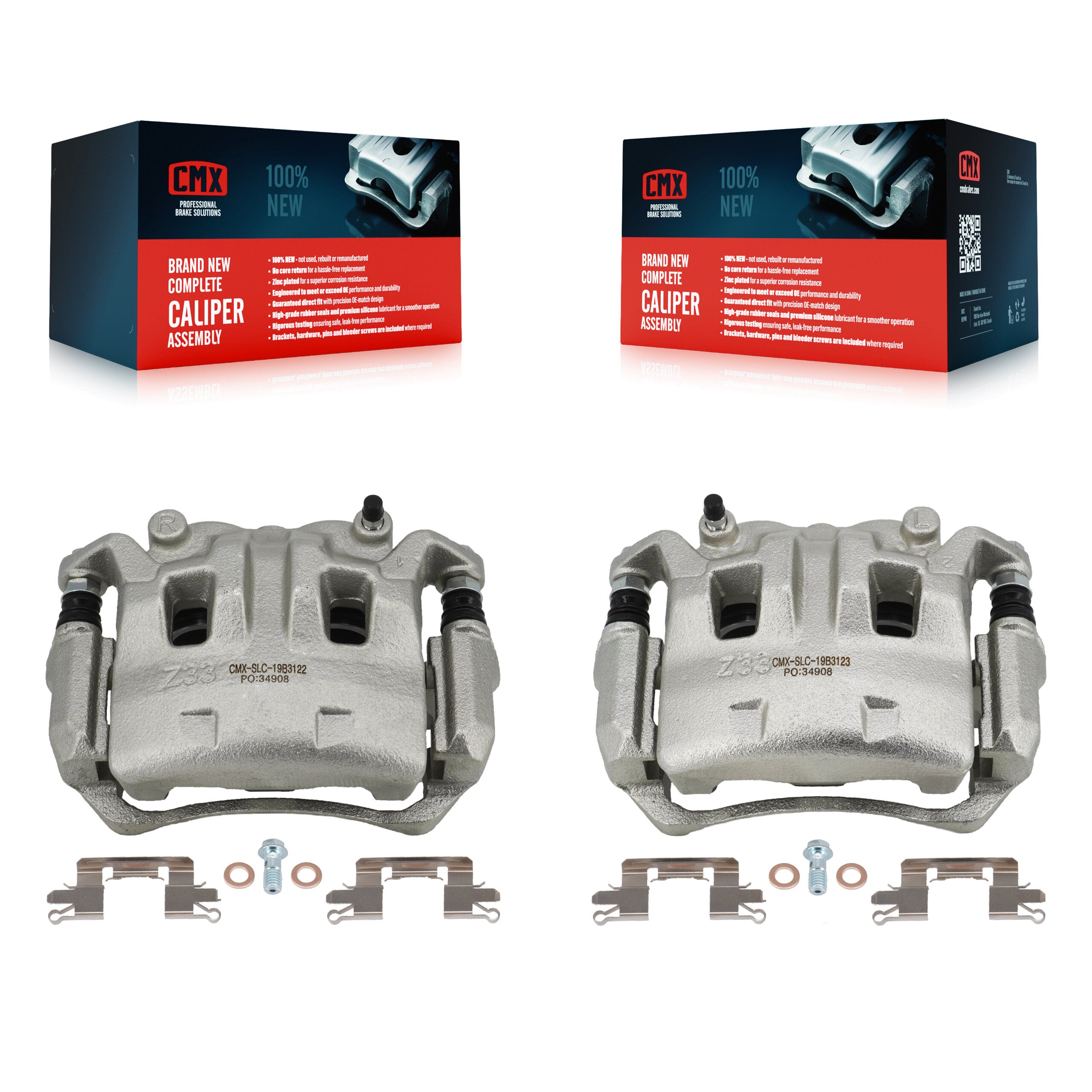 Front Brake Caliper Left Right (Driver Passenger) Kit For Nissan Frontier Suzuki Equator KBC-100183