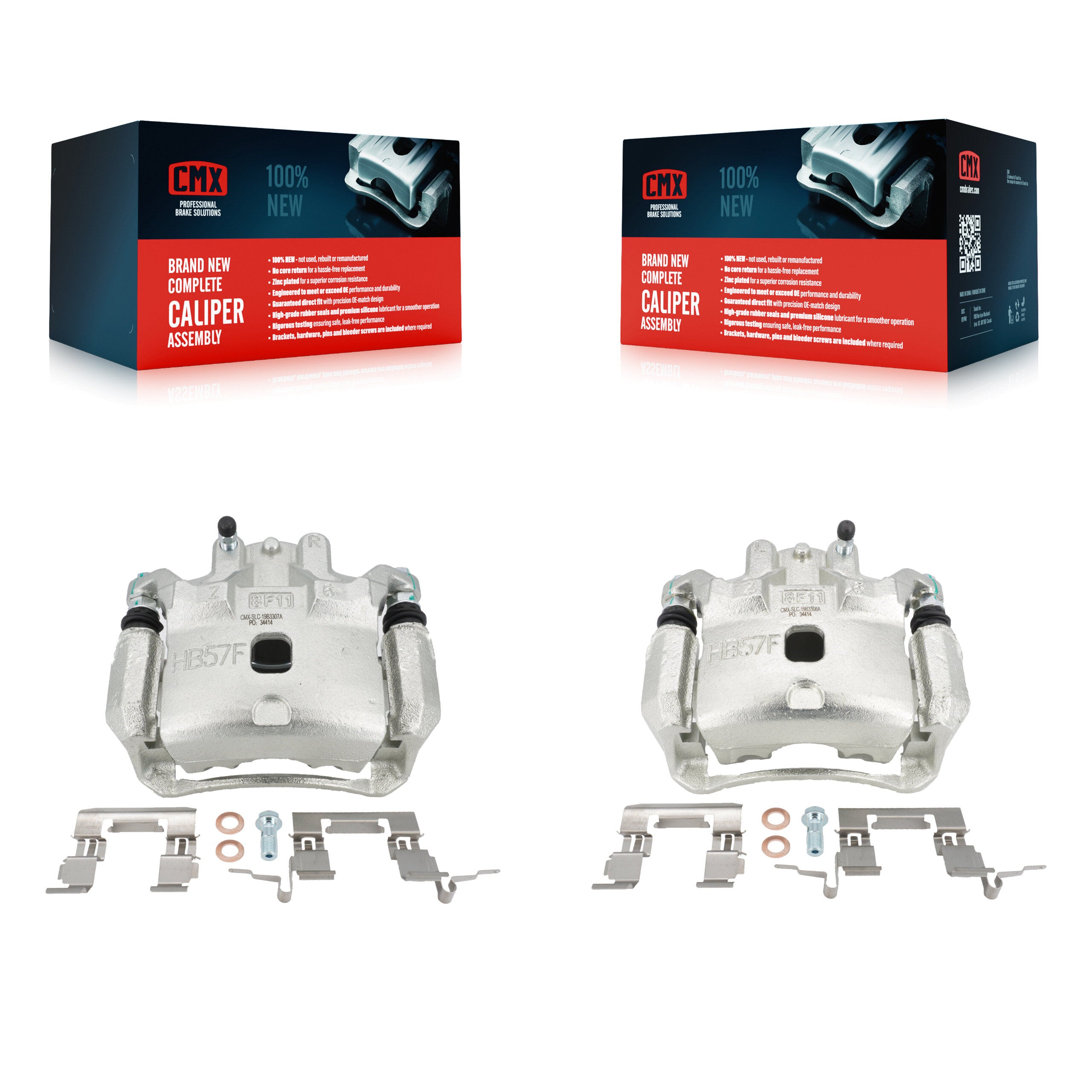 Front Disc Brake Caliper Left Right Side (Driver Passenger) Kit For Nissan Versa Cube KBC-100184