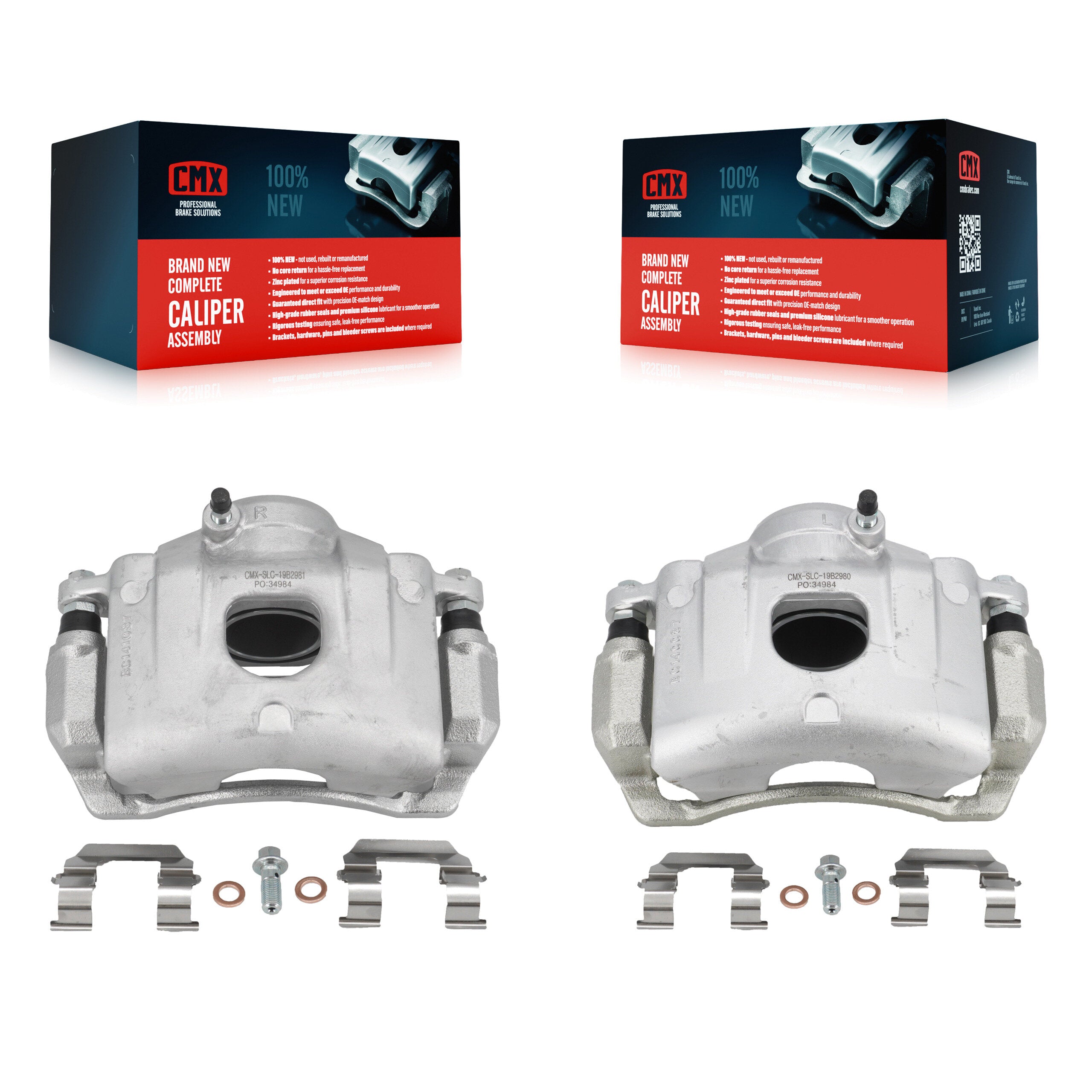 Front Disc Brake Caliper Left Right Side (Driver Passenger) Kit For Kia Spectra Spectra5 KBC-100233