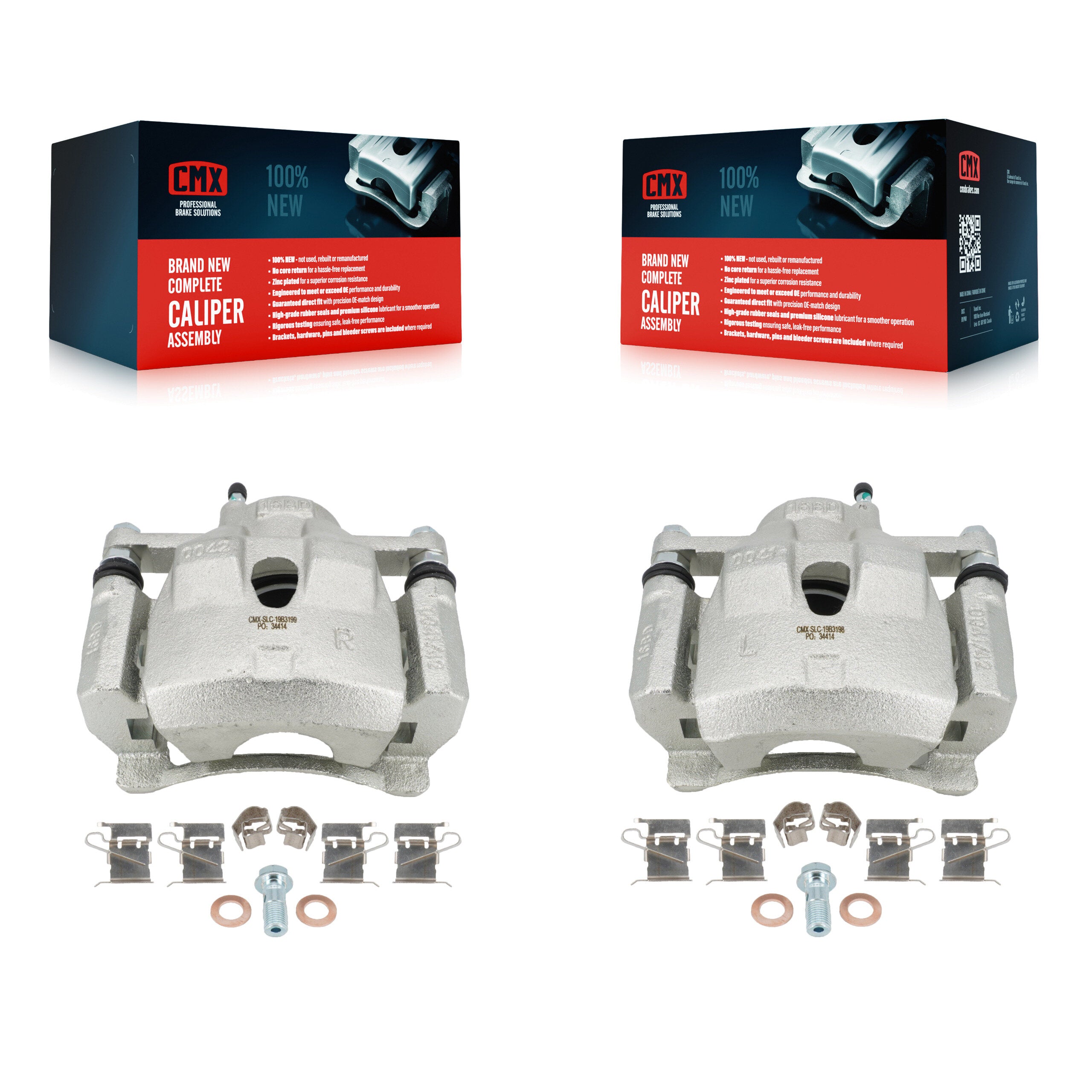 Front Disc Brake Caliper Assembly Left Right Side (Driver Passenger) Kit For Toyota Yaris KBC-100246