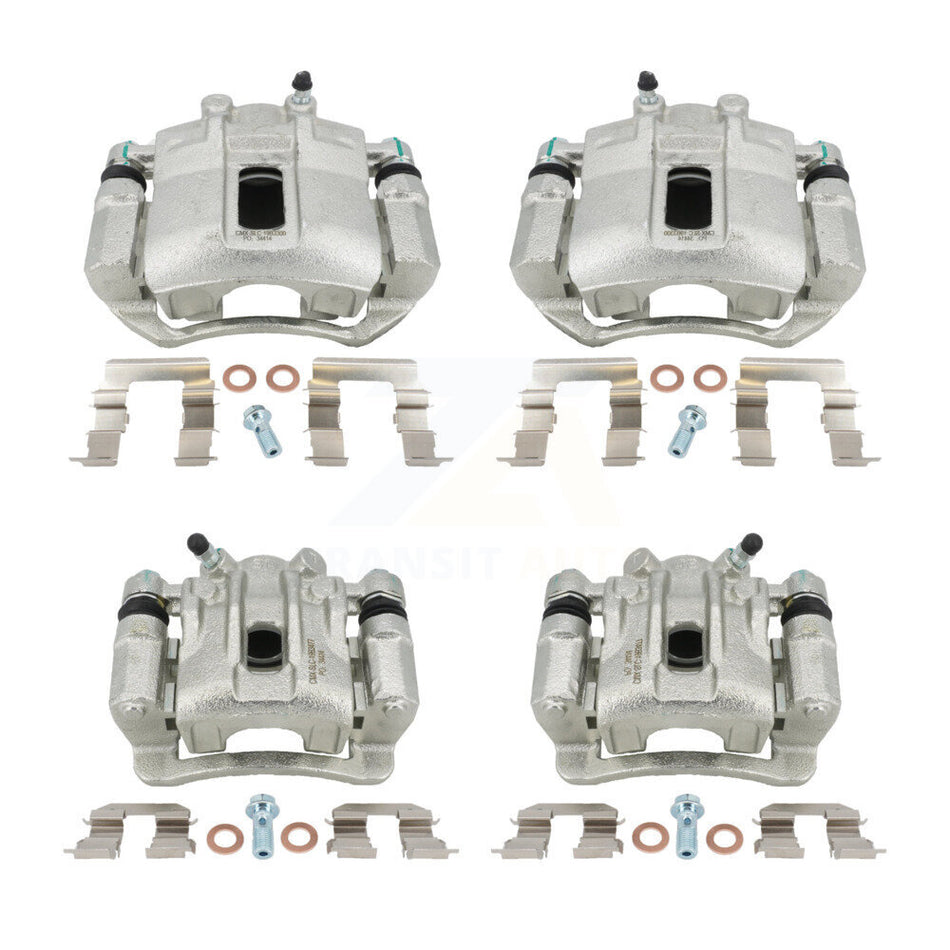 Front Rear Disc Brake Caliper Assembly Left Right Side (Driver Passenger) Kit For 2006-2007 Hyundai Accent Kia Rio Rio5 KBC-100537 by CMX