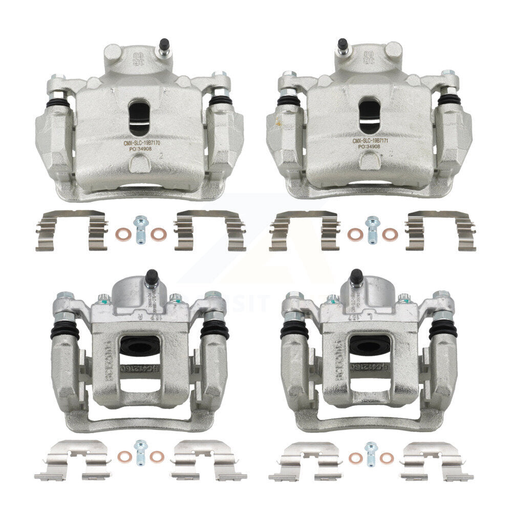 Front Rear Brake Caliper Left Right (Driver Passenger) Kit For 2014 Hyundai Sonata 2.0L KBC-100574