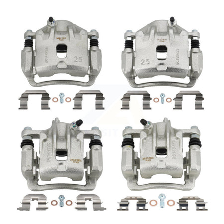 Front Rear Brake Caliper Left Right Side (Driver Passenger) Kit For 2010-2013 Kia Soul KBC-100589