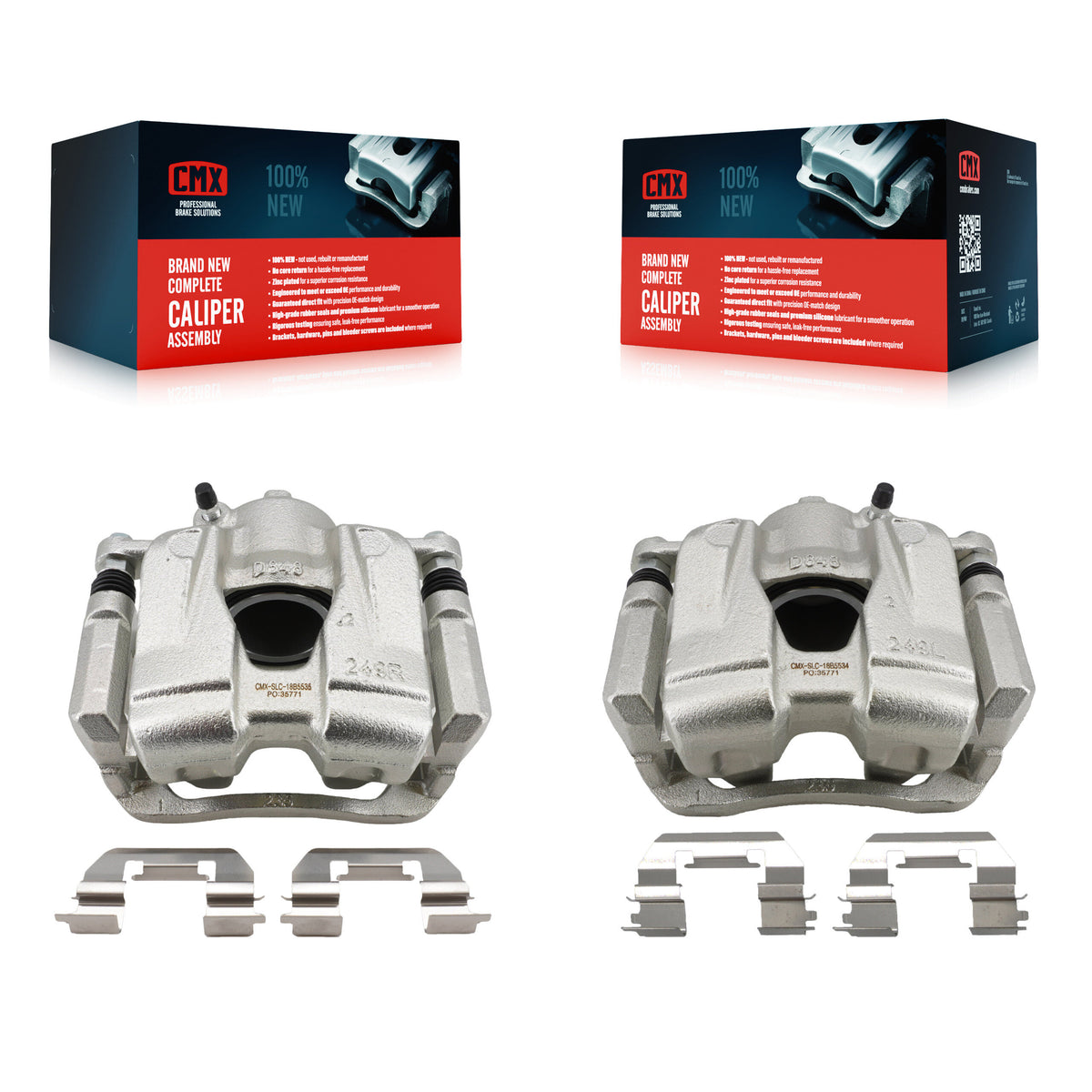 Front Brake Caliper Left Right (Driver Passenger) Kit For Jeep Compass Renegade Fiat 500X KBC-100620