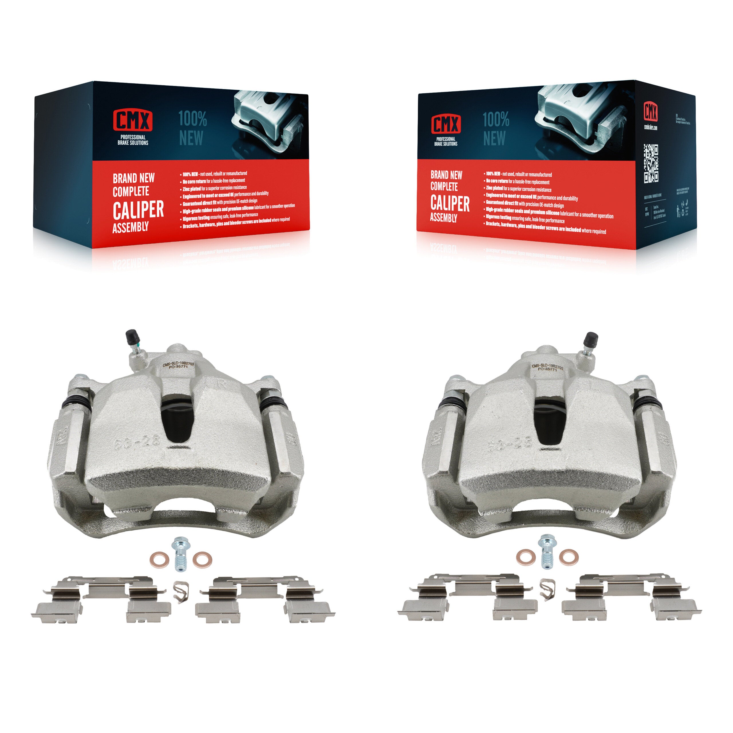 Front Brake Caliper (Left Right) Kit For 2002-2006 Toyota Camry With 275mm Diameter Rotor KBC-100635