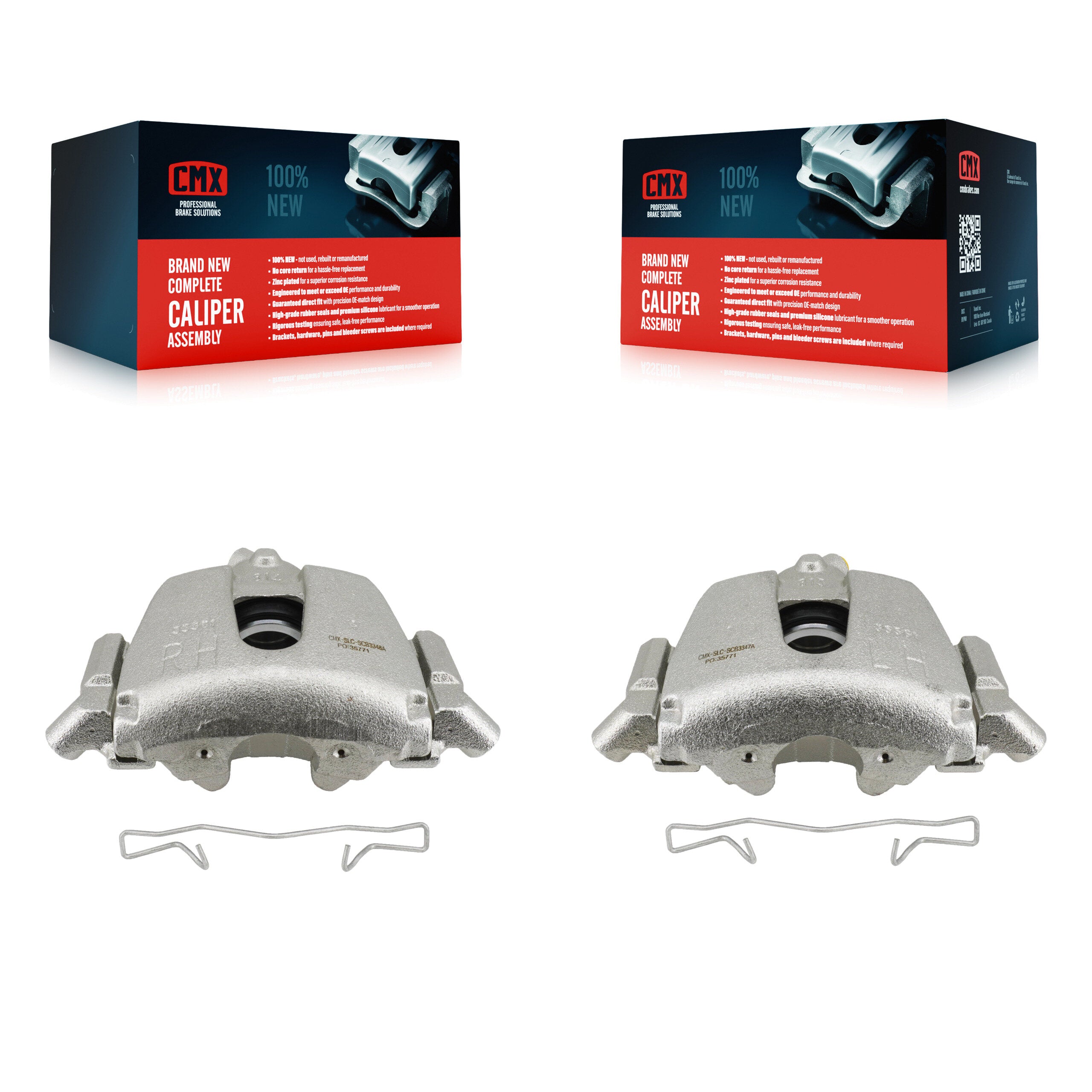 Front Disc Brake Caliper Left Right Side (Driver Passenger) Kit For Ford Escape C-Max KBC-100637