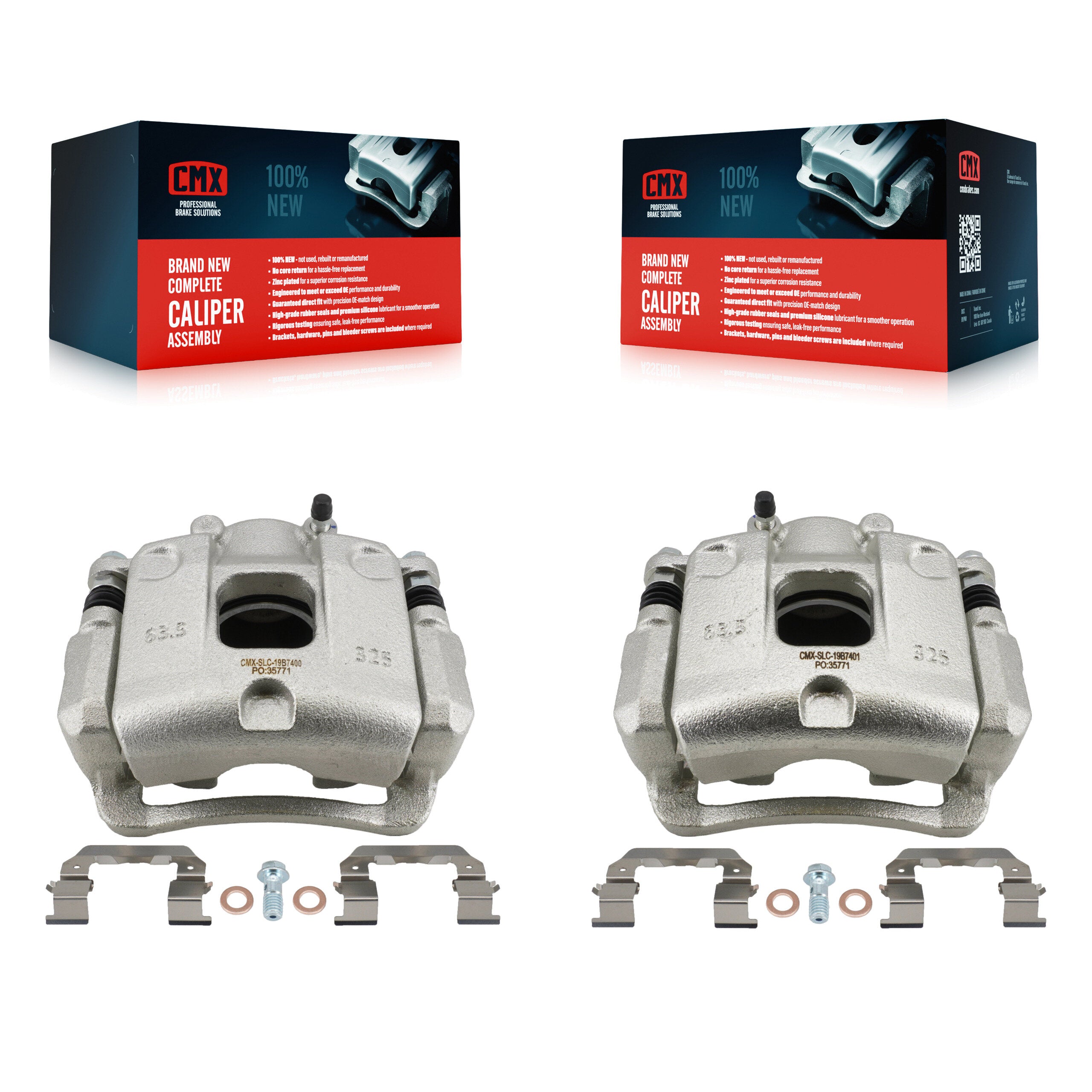 Front Brake Caliper Left Right Driver Passenger Kit For 2017-2018 Hyundai Santa Fe Sport KBC-100664