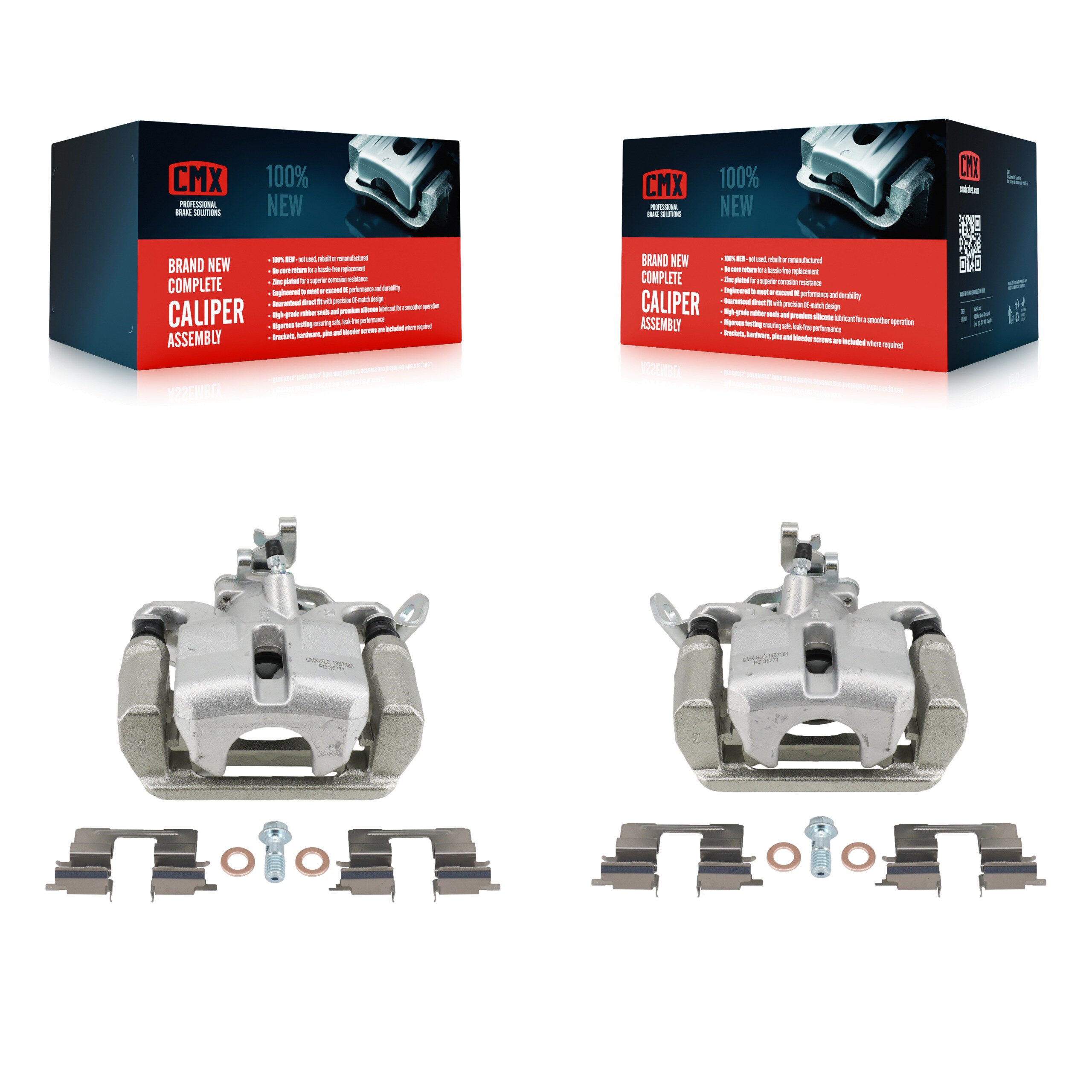 Rear Disc Brake Caliper Assembly Left Right Side (Driver Passenger) Kit For Mazda 3 Sport KBC-100710