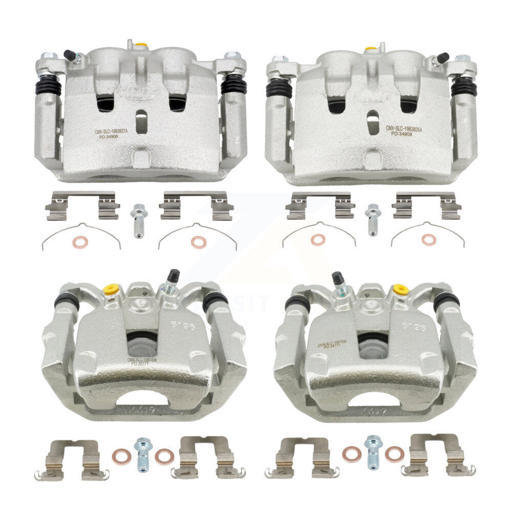 Front Rear Brake Caliper Left Right (Driver Passenger) Kit For 2017-2019 Acura MDX 3.5L KBC-100914