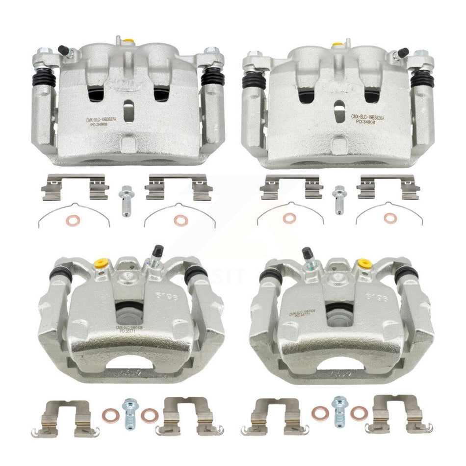 Front Rear Brake Caliper Left Right (Driver Passenger) Kit For 2017-2019 Acura MDX 3.5L KBC-100914