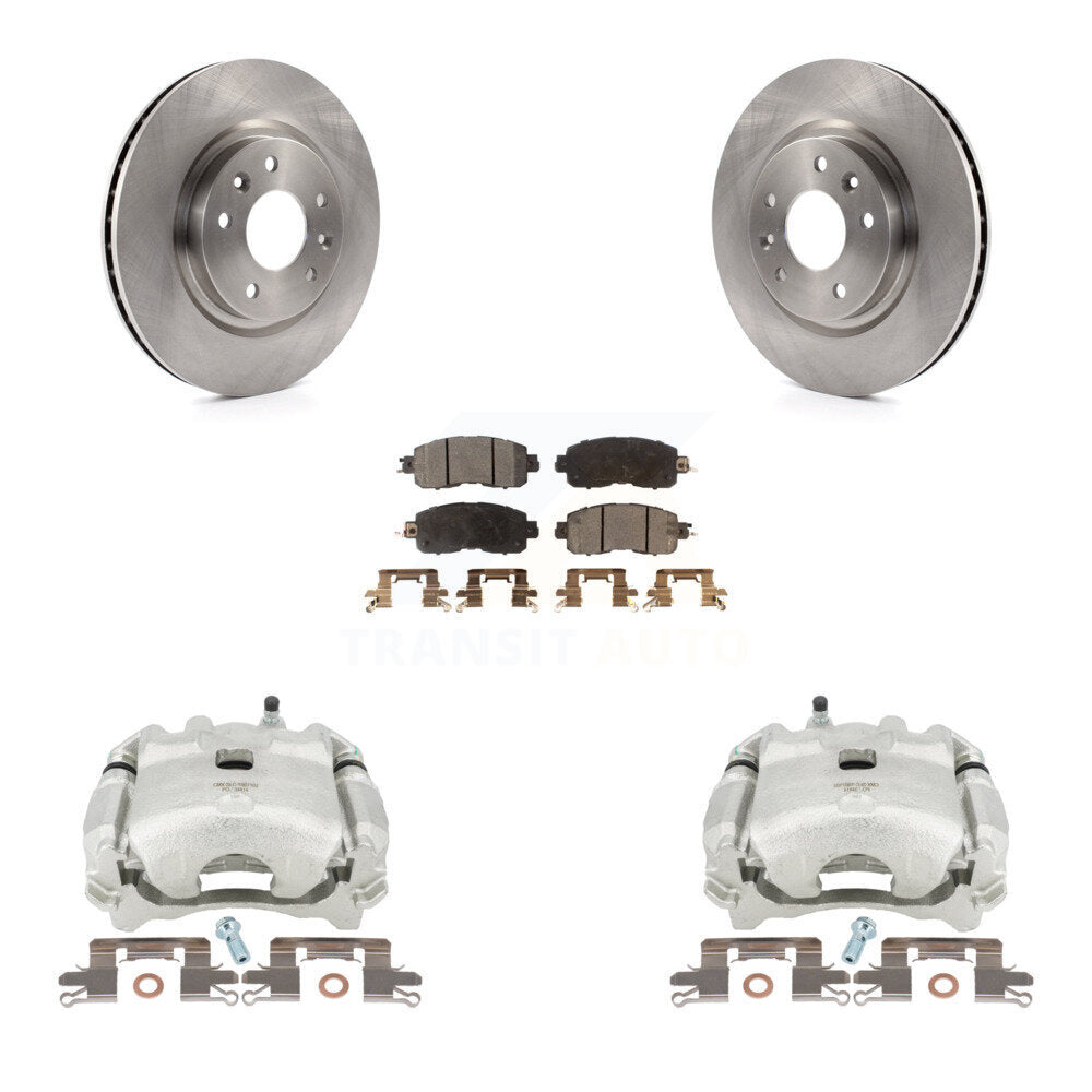 Front Disc Brake Caliper Rotors And Semi-Metallic Pads Kit For Nissan LEAF KC8-100002P by Transit Auto