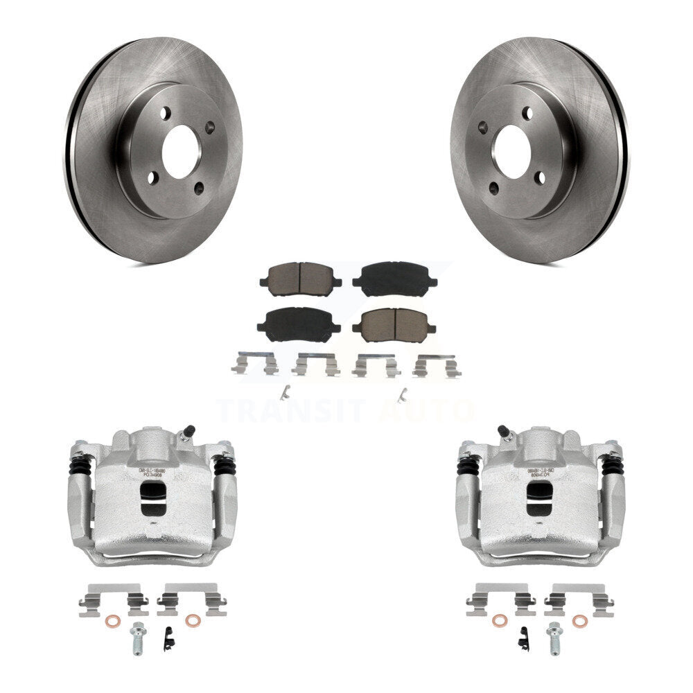 Front Disc Brake Caliper Rotor & Ceramic Pad Kit For Saturn Ion Chevrolet Cobalt Pontiac KC8-100004C