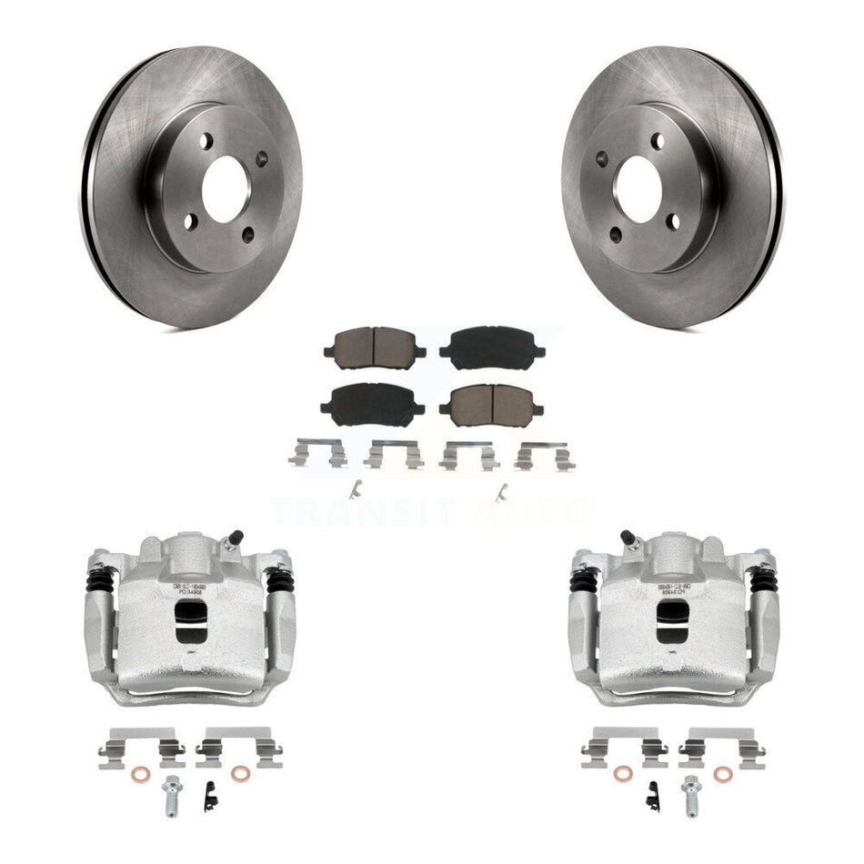 Front Disc Brake Caliper Rotor & Ceramic Pad Kit For Saturn Ion Chevrolet Cobalt Pontiac KC8-100004C