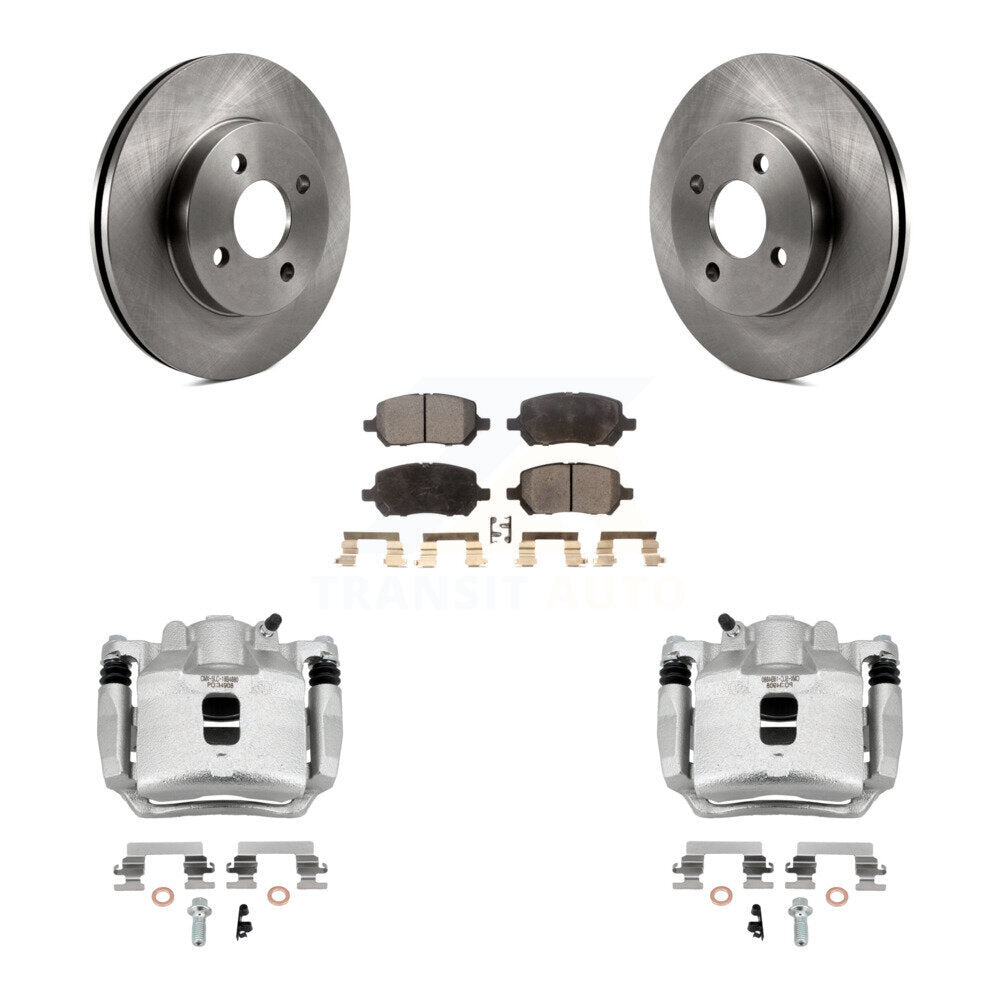 Front Brake Caliper Rotors Semi-Metallic Pad Kit For Saturn Ion Chevrolet Cobalt Pontiac KC8-100004P