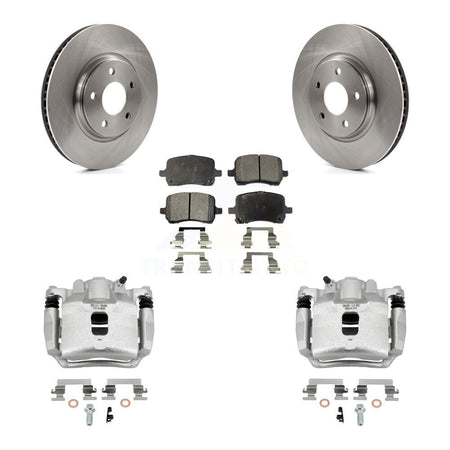 Front Disc Brake Caliper Rotors And Semi-Metallic Pads Kit For 2006 Pontiac Pursuit 2.2L KC8-100005P