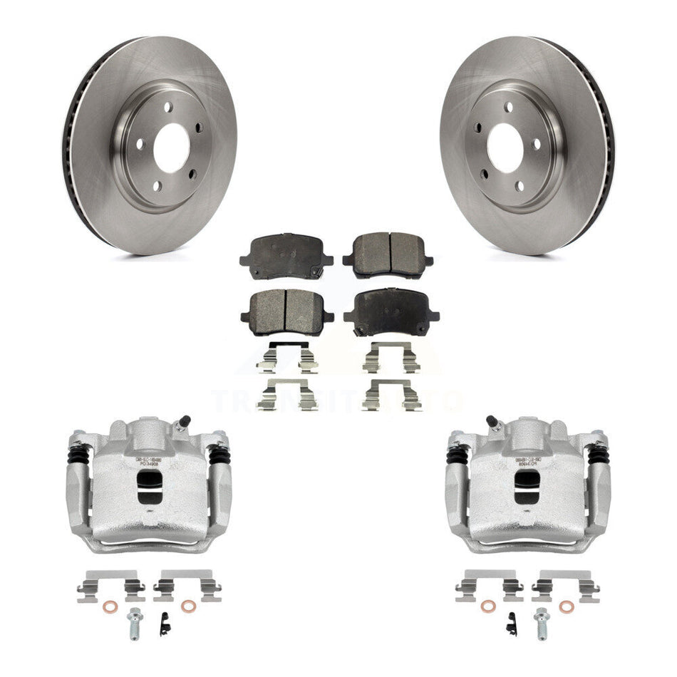 Front Disc Brake Caliper Rotors And Semi-Metallic Pads Kit For 2006 Pontiac Pursuit 2.2L KC8-100005P