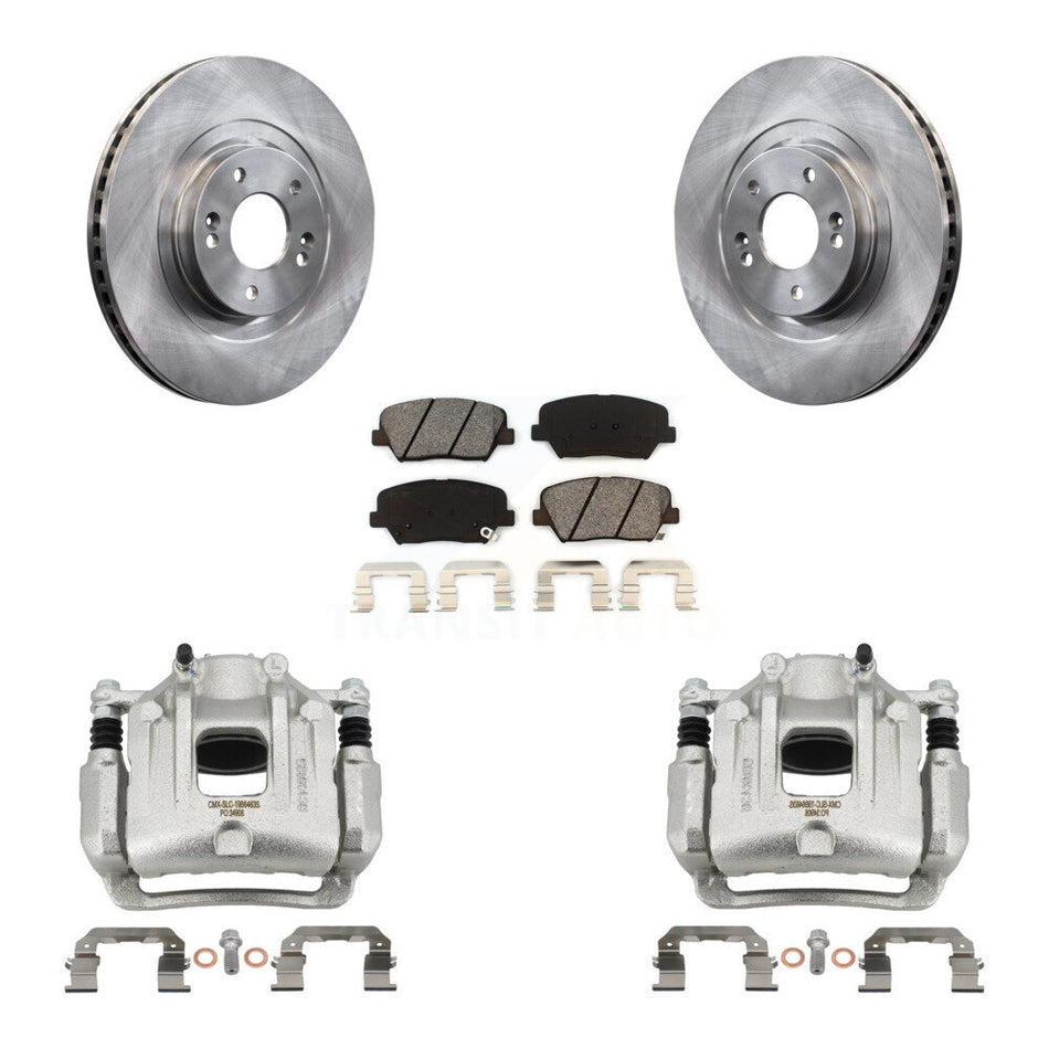 Front Brake Caliper Rotor & Semi-Metallic Pad Kit For Hyundai Santa Fe Sport Kia Sorento KC8-100006S