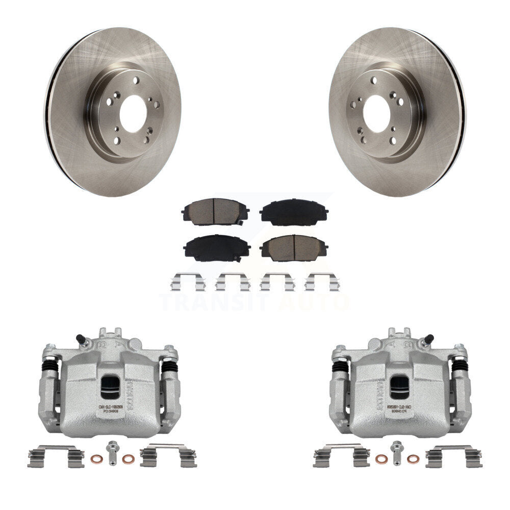 Front Disc Brake Caliper Rotors And Ceramic Pads Kit For 2002-2006 Acura RSX Type-S KC8-100009C