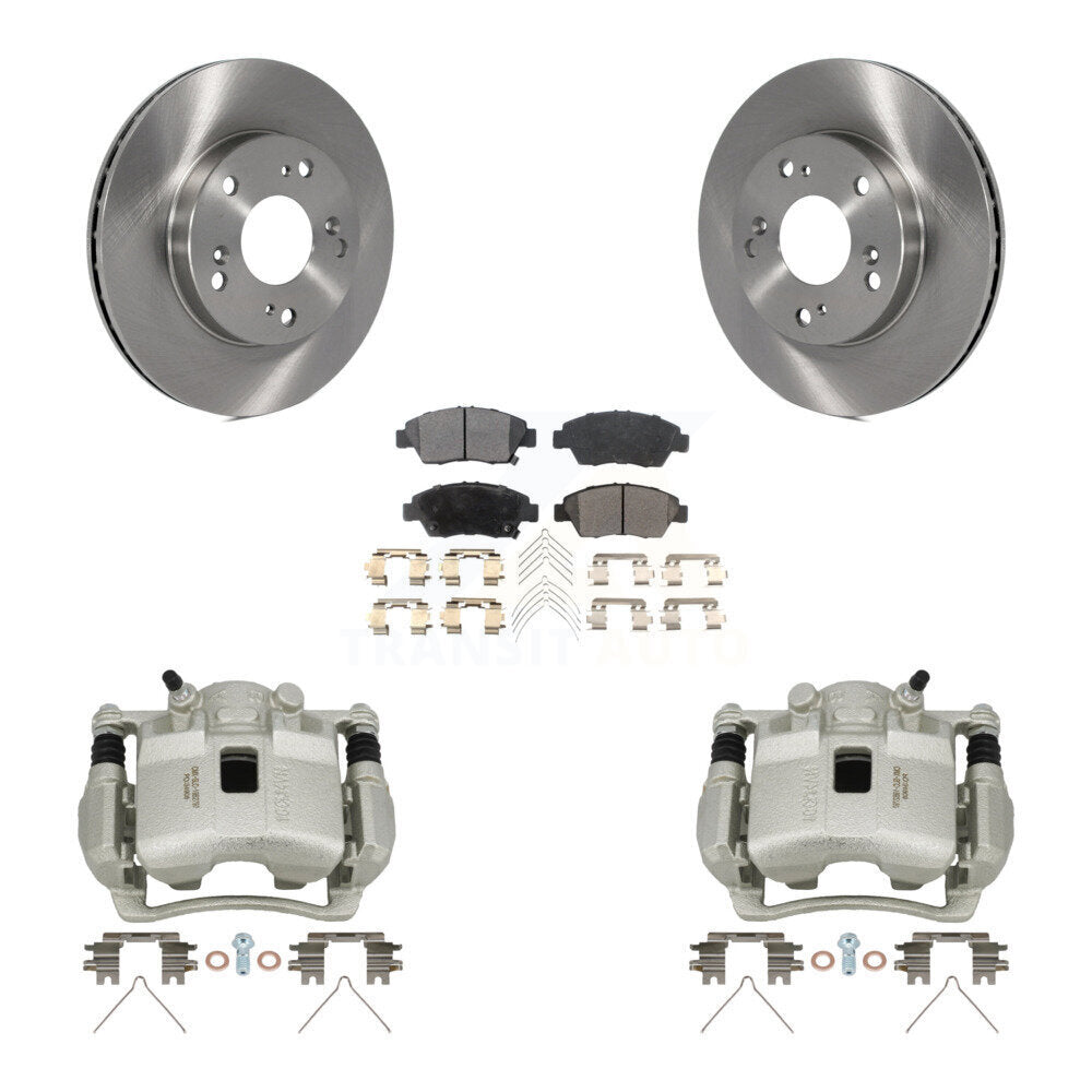 Front Disc Brake Caliper Rotors And Semi-Metallic Pads Kit For Honda Civic Acura RSX KC8-100010P