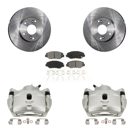 Front Brake Caliper Rotor And Semi-Metallic Pad Kit For Honda Civic Accord Fit Acura ILX KC8-100014S