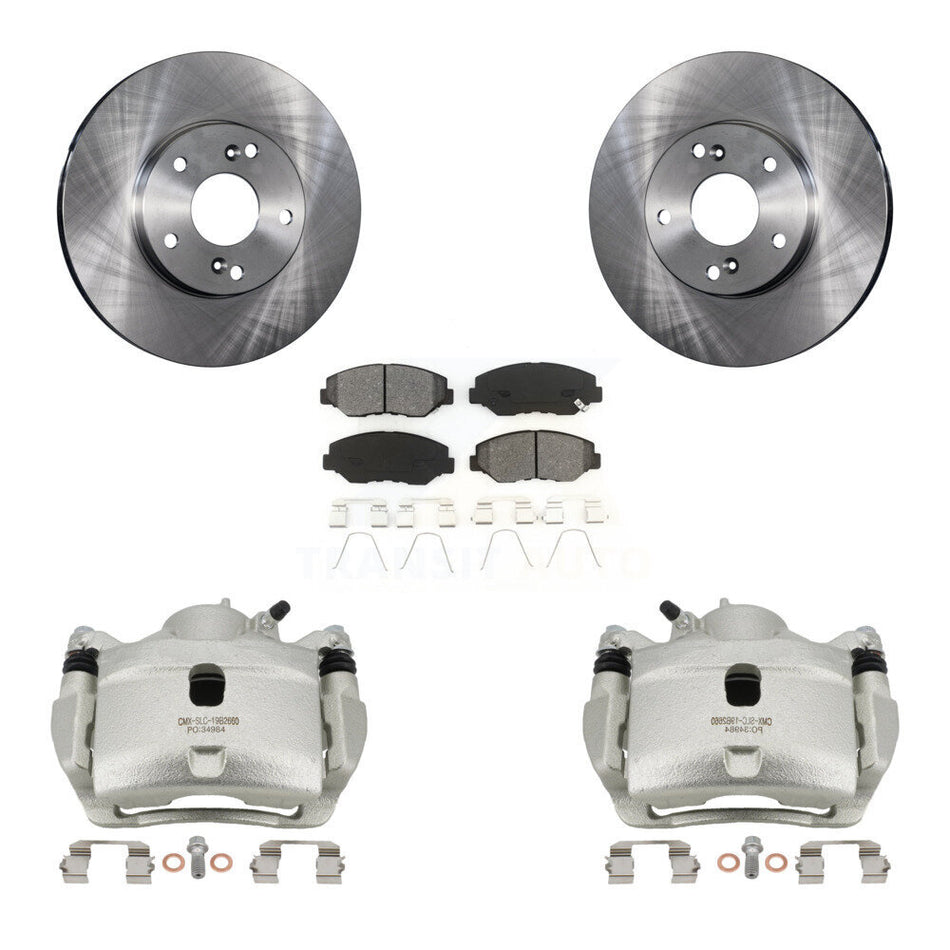 Front Brake Caliper Rotor And Semi-Metallic Pad Kit For Honda Civic Accord Fit Acura ILX KC8-100014S