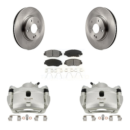 Front Disc Brake Caliper Rotors And Semi-Metallic Pads Kit For Honda Civic KC8-100015S