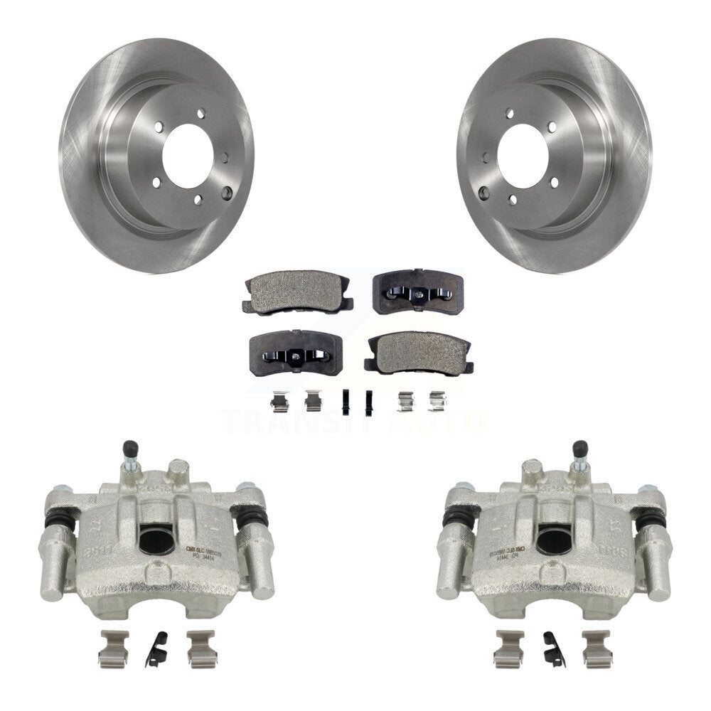 Rear Disc Brake Caliper Rotors And Ceramic Pads Kit For Dodge Caliber Mitsubishi Lancer KC8-100015T by Transit Auto