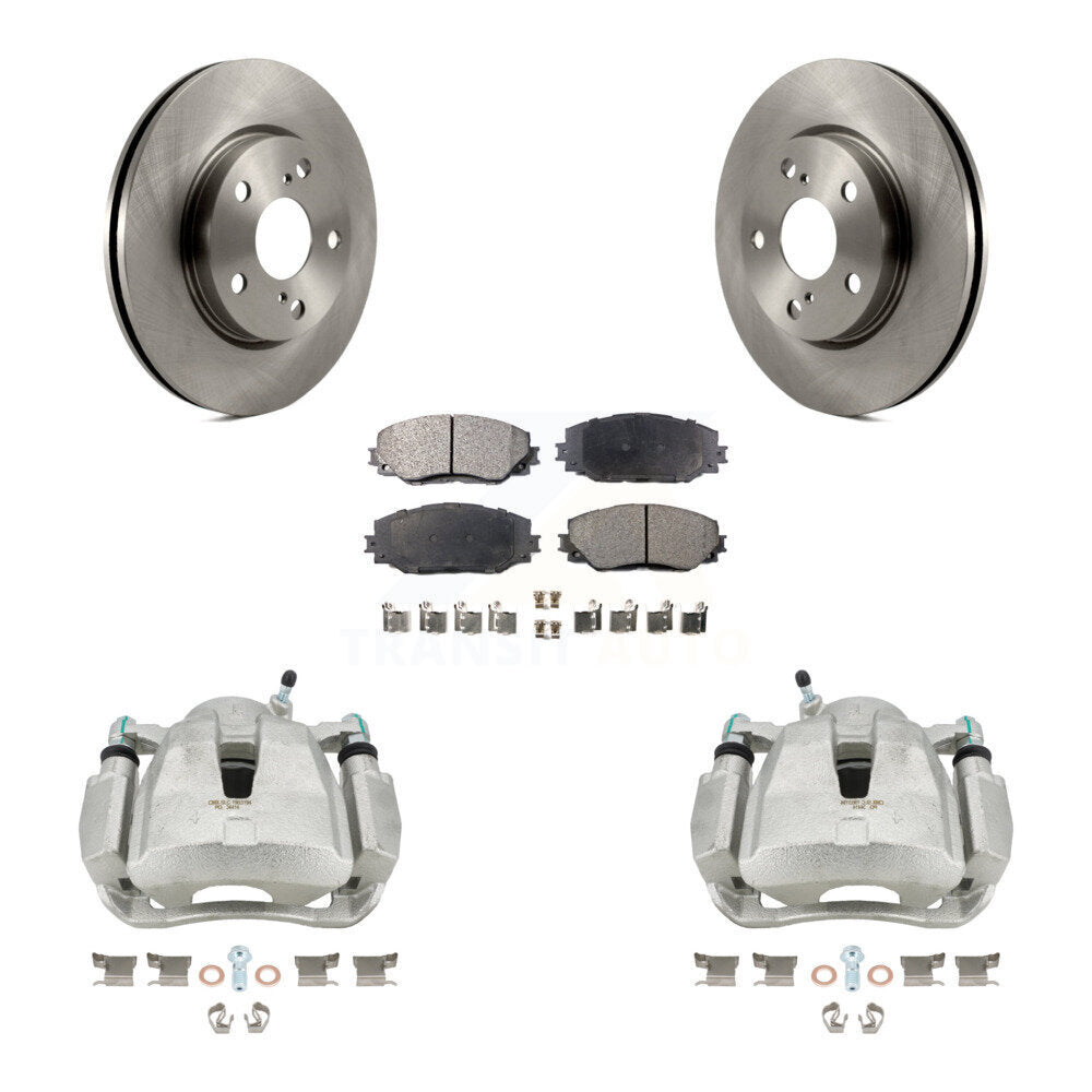 Front Disc Brake Caliper Rotors And Semi-Metallic Pads Kit For Toyota RAV4 LE KC8-100016P by Transit Auto