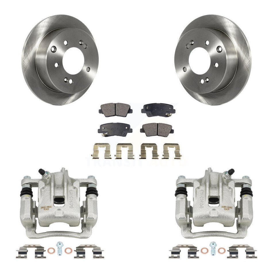 Rear Disc Brake Caliper Rotors And Ceramic Pads Kit For 2010-2013 Kia Soul KC8-100017T