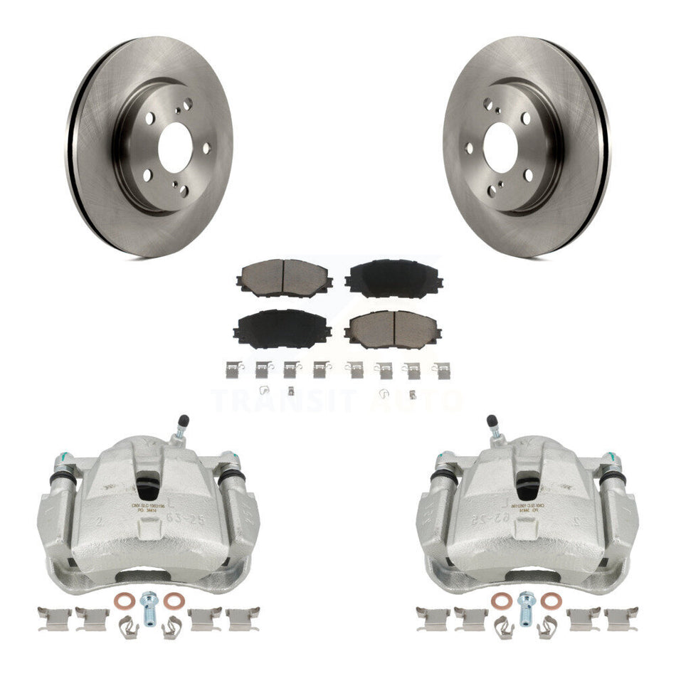 Front Disc Brake Caliper Rotors And Ceramic Pads Kit For 2014-2015 Toyota RAV4 LE With Canada or U.S. Emissions Excluding Vehicles Manufactured In Japan KC8-100018C