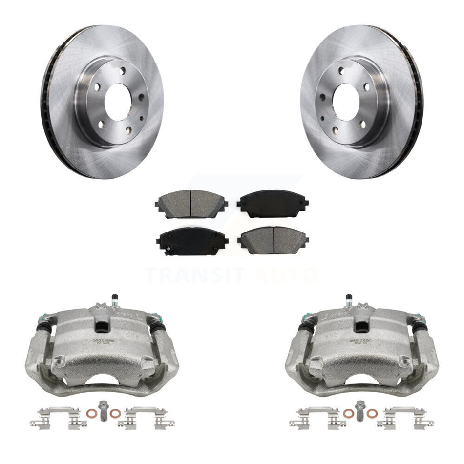 Front Disc Brake Caliper Rotors And Semi-Metallic Pads Kit For 2016-2018 Mazda CX-3 FWD KC8-100018S