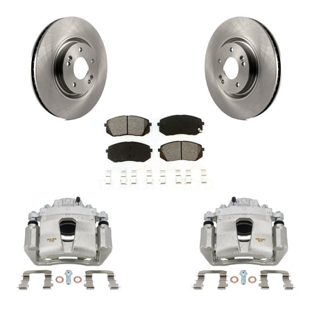 Front Brake Caliper Rotors Semi-Metallic Pad Kit For Hyundai Sonata 1.6L with GAS engine KC8-100024S